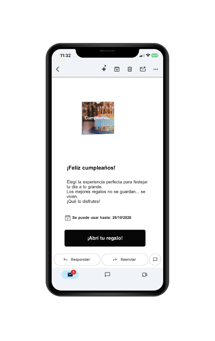 Email con mensaje