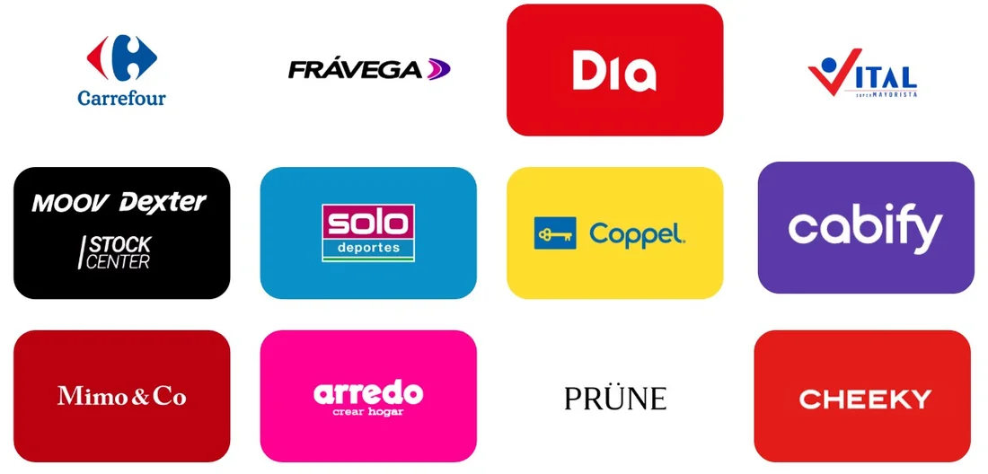 Comercios donde usar las gift cards