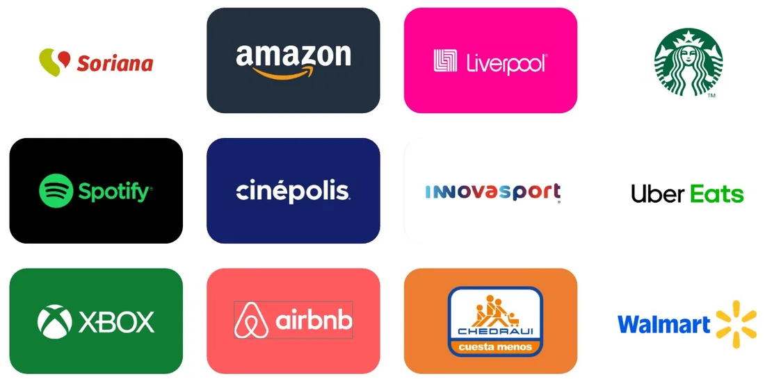 Comercios donde usar las gift cards